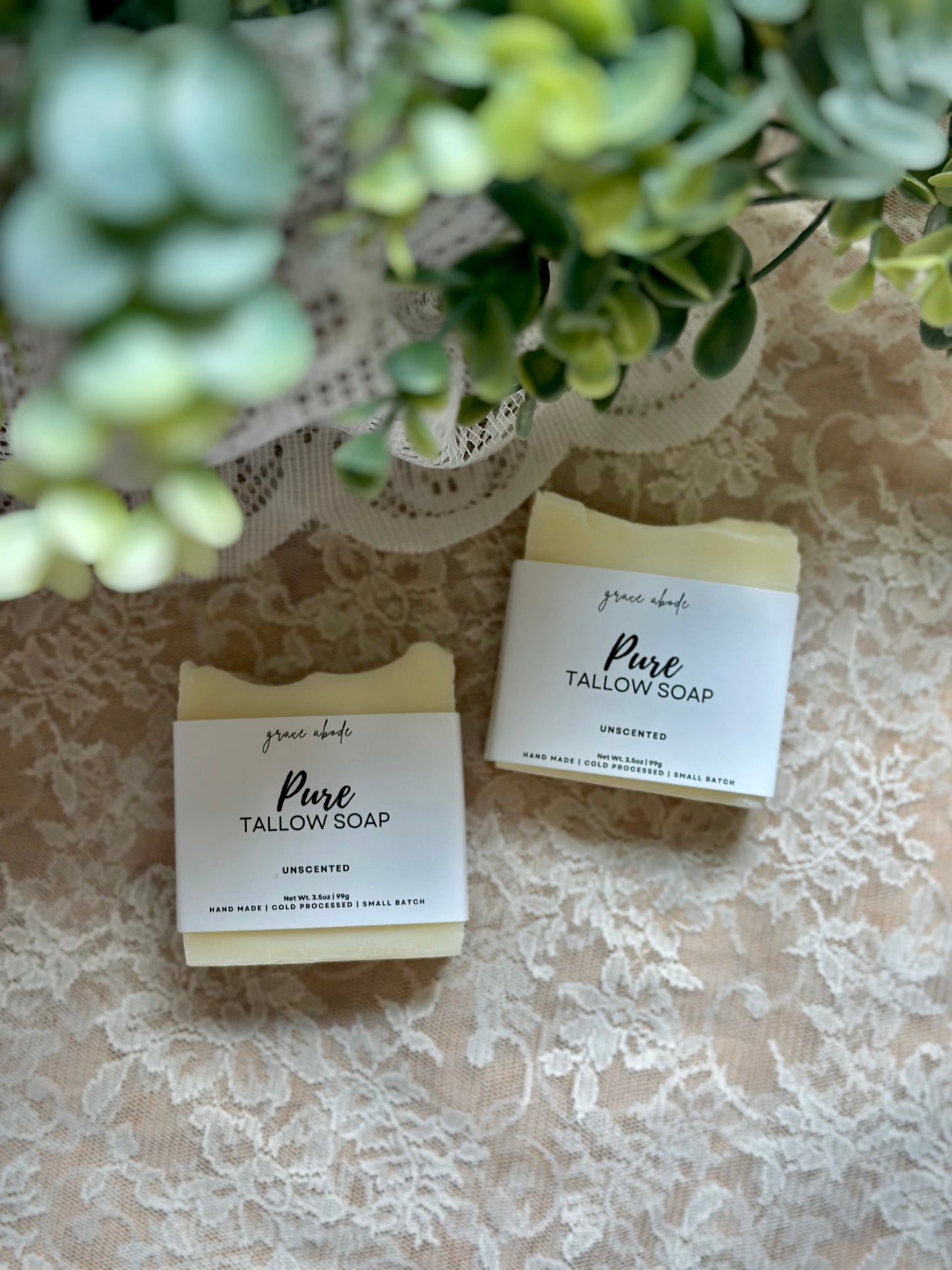 Pure Tallow Soap Bar – Unscented | Traditional Animal Fat Soap for Sensitive Skin