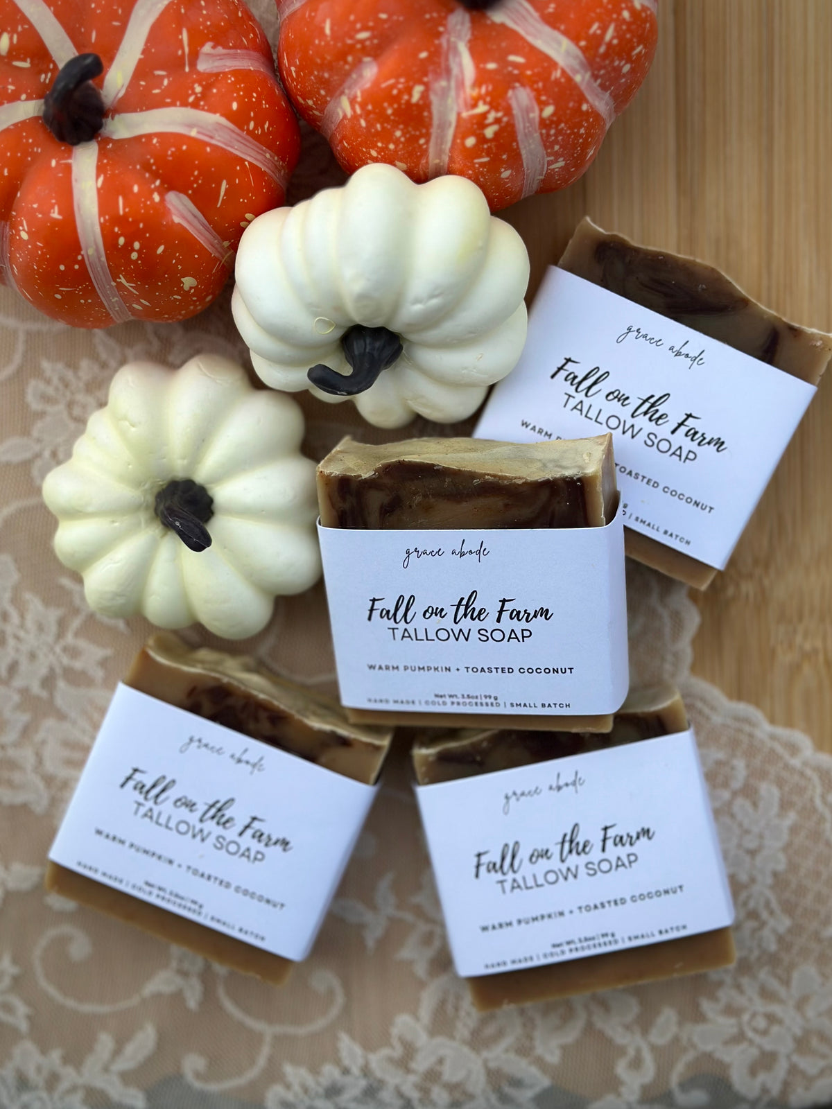 Fall on the Farm | Warm Pumpkin + Toasted Coconut Tallow Soap