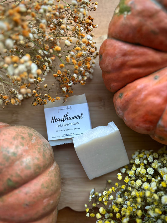 Hearthwood Tallow Soap | Subtle Fresh + Woodsy Scented
