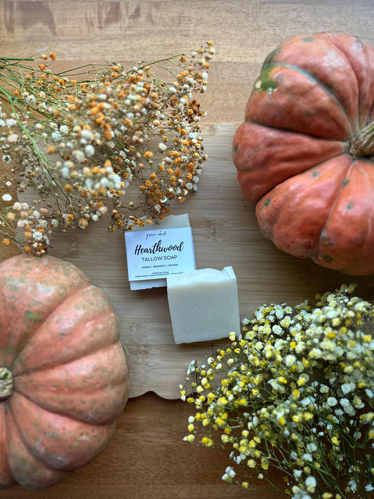Hearthwood Tallow Soap | Subtle Fresh + Woodsy Scented